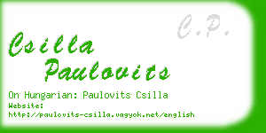 csilla paulovits business card